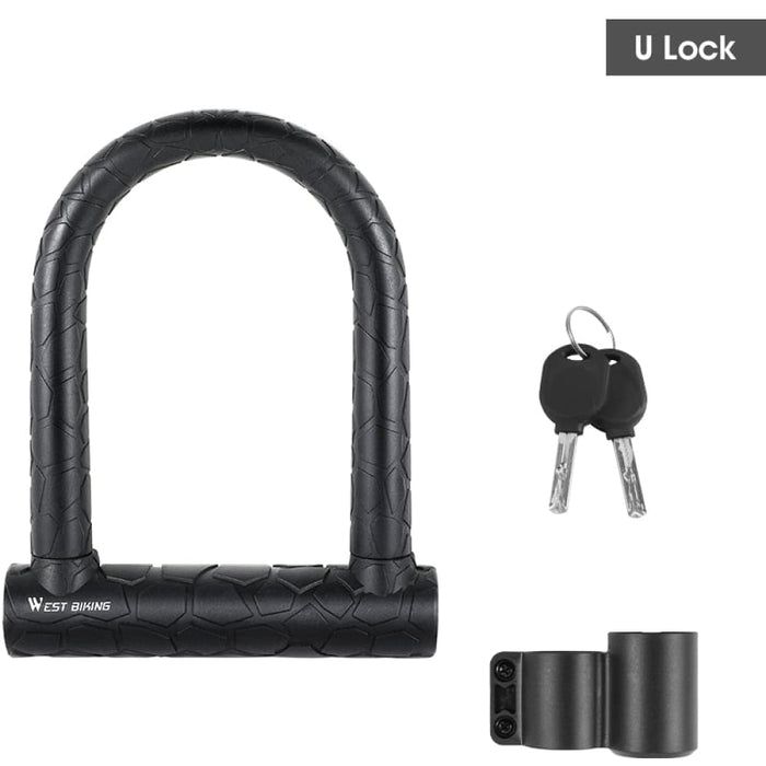 U Shape Bicycle Steel Lock with 2 Keys