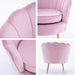 Shell Scallop Pink Armchair Lounge Chair Accent Velvet