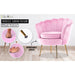 Shell Scallop Pink Armchair Lounge Chair Accent Velvet