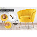 Shell Scallop Yellow Armchair Lounge Chair Accent Velvet