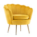 Shell Scallop Yellow Armchair Lounge Chair Accent Velvet