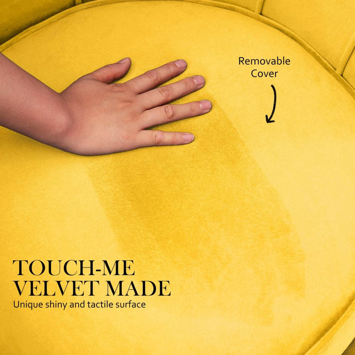 Shell Scallop Yellow Armchair Lounge Chair Accent Velvet