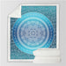 Sherpa Throw Blanket Turquoise Paisley Mandala Design
