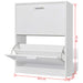 Shoe Cabinet With 2 Compartments Wooden White Xaoxax