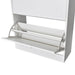 Shoe Cabinet With 2 Compartments Wooden White Xaoxax