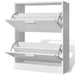 Shoe Cabinet With 2 Compartments Wooden White Xaoxax