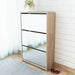 Shoe Cabinet 3-layer Mirror Oak 63x17x102.5 Cm Xatbai