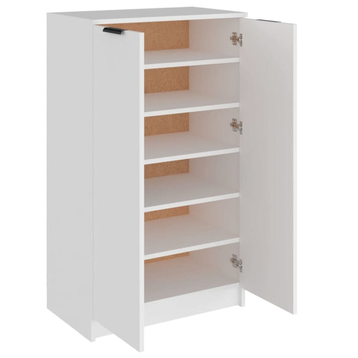 Shoe Cabinet White 59x35x100 Cm Engineered Wood Nooatk