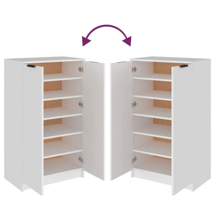 Shoe Cabinet White 59x35x100 Cm Engineered Wood Nooatk