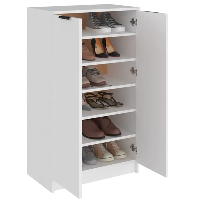 Shoe Cabinet White 59x35x100 Cm Engineered Wood Nooatk