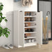 Shoe Cabinet White 59x35x100 Cm Engineered Wood Nooatk