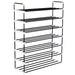 Shoe Rack With 7 Shelves Metal And Plastic Black Xaplxi