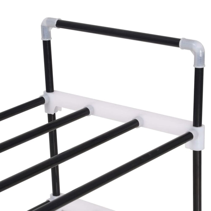 Shoe Rack With 7 Shelves Metal And Plastic Black Xaplxi