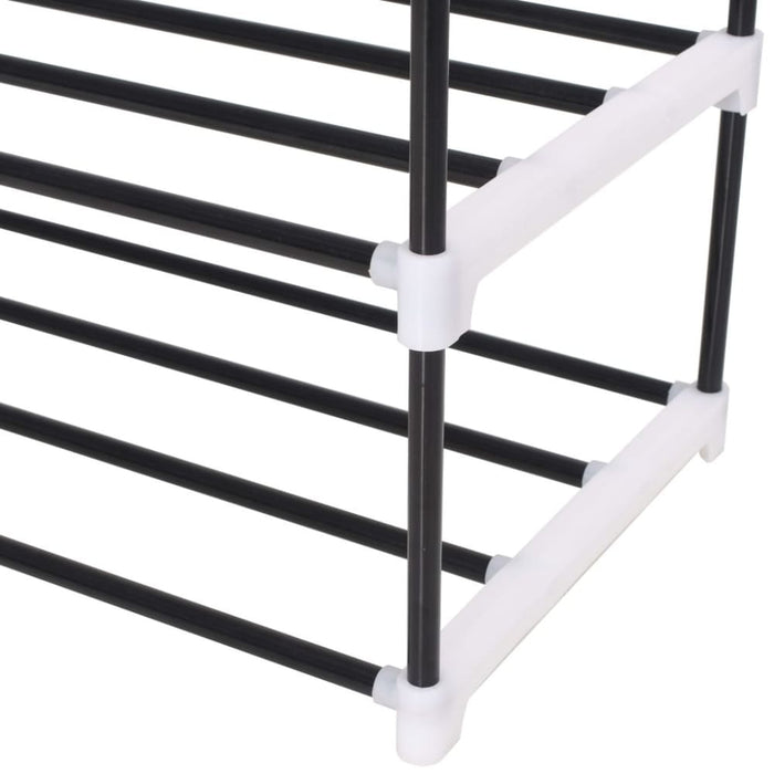 Shoe Rack With 7 Shelves Metal And Plastic Black Xaplxi
