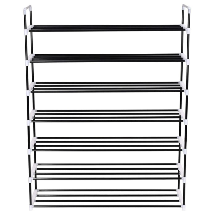 Shoe Rack With 7 Shelves Metal And Plastic Black Xaplxi