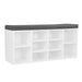Shoe Rack Cabinet Organiser Grey Cushion - 104 x 30 45 White