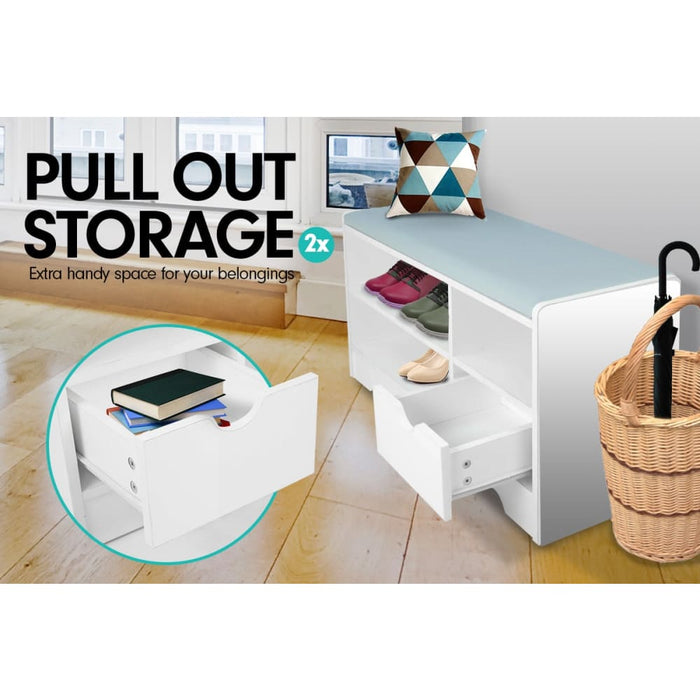 Shoe Rack Cabinet Organiser Grey Cushion - 80 x 30 45