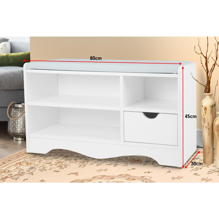 Shoe Rack Cabinet Organiser Grey Cushion - 80 x 30 45