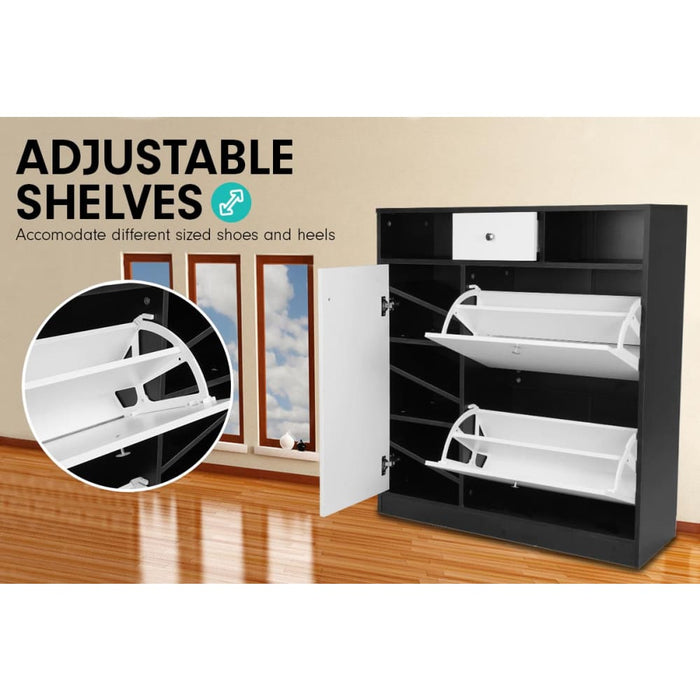 Shoe Rack Cabinet Wooden Storage Organiser Shelf Cupboard