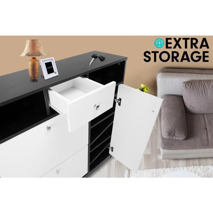 Shoe Rack Cabinet Wooden Storage Organiser Shelf Cupboard