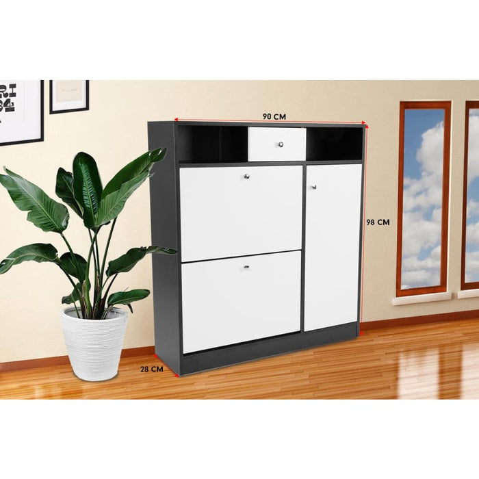 Shoe Rack Cabinet Wooden Storage Organiser Shelf Cupboard