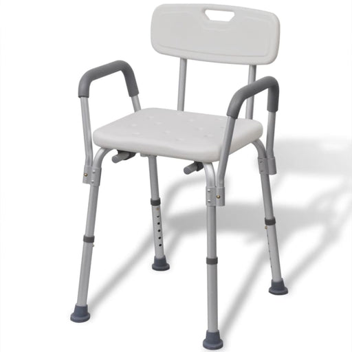 Shower Chair Aluminium White Ooboxk