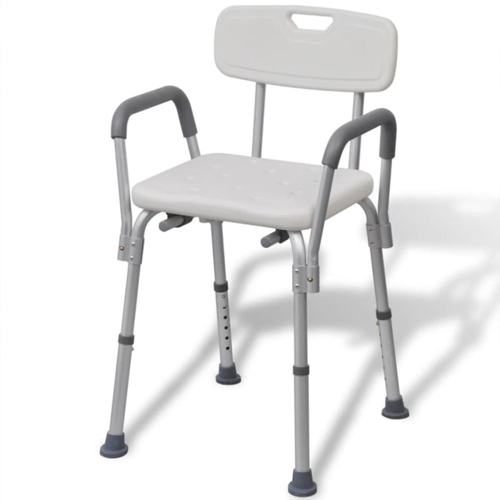 Shower Chair Aluminium White Ooboxk