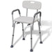 Shower Chair Aluminium White Ooboxk