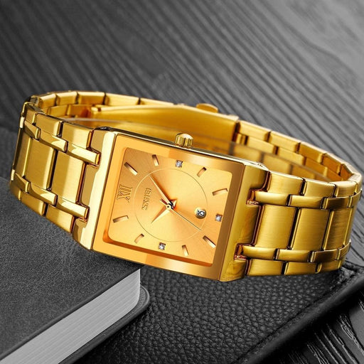 Simple Square Men’s Watch with Stainless Steel Band