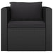 Single Sofa with Cushions Poly Rattan Black Alppp