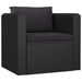 Single Sofa with Cushions Poly Rattan Black Alppp