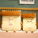 2x Smiley Face Toast Bread Wedge Cushion Stuffed Plush