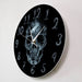 Smoke Smoking Kills on Skull Face Wall Clock Black Skeleton