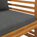 Sofa Chairs with Dark Grey Cushions 2 Pcs Solid Wood Acacia