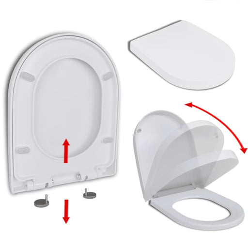 Soft-close Toilet Seat with Quick-release Design White