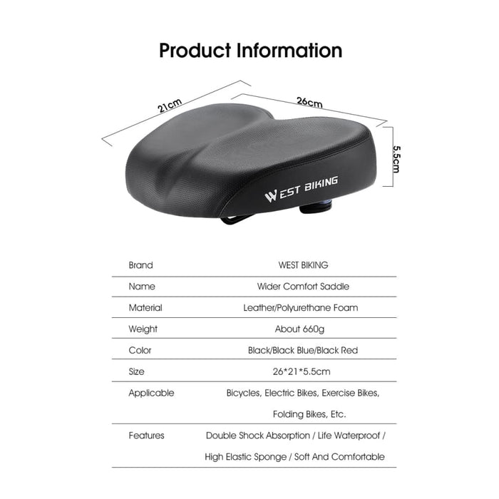 Soft Wider Bicycle Saddle