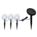 Solar Bowl 3 Led Garden Lights with Spike Anchors & Panel
