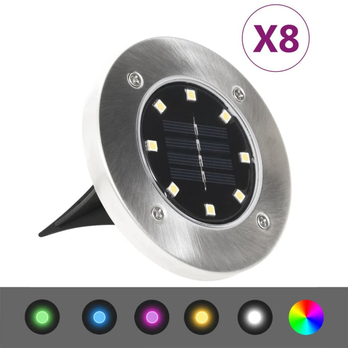 Solar Ground Lights 8 Pcs Led Rgb Colour Toplkp