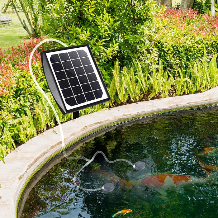 Solar Oxygenator Air Pump Powered Pool Water Pond Outdoor