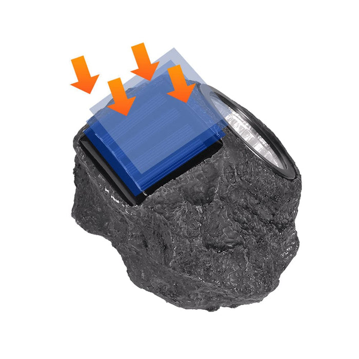 Vibe Geeks Solar Powered Outdoor Landscaping Granite Rock