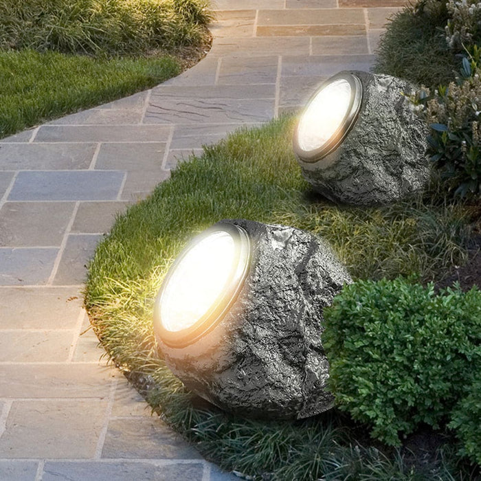 Vibe Geeks Solar Powered Outdoor Landscaping Granite Rock