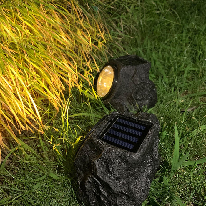 Vibe Geeks Solar Powered Outdoor Landscaping Granite Rock