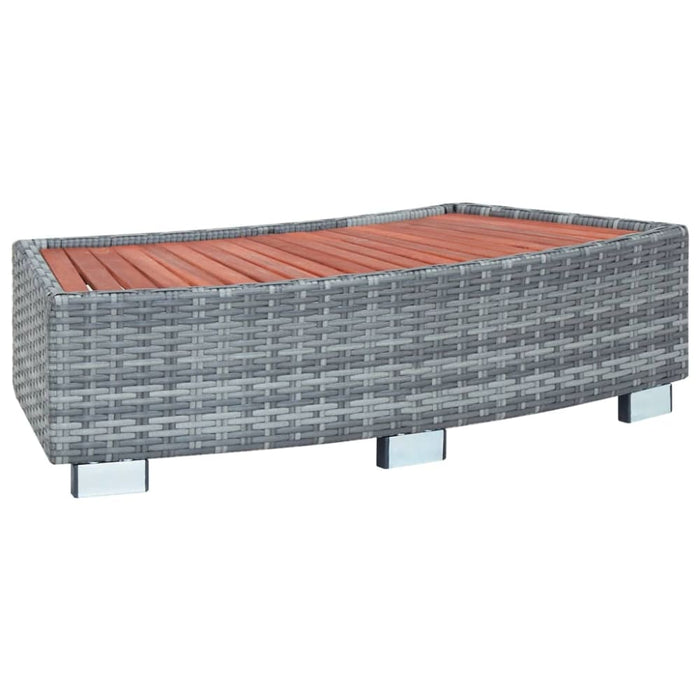 Spa Step Grey Poly Rattan 92x45x25 Cm Alalo