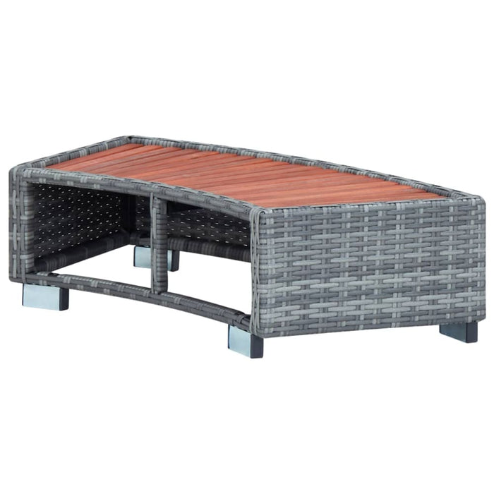 Spa Step Grey Poly Rattan 92x45x25 Cm Alalo