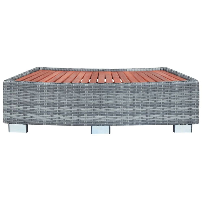 Spa Step Grey Poly Rattan 92x45x25 Cm Alalo