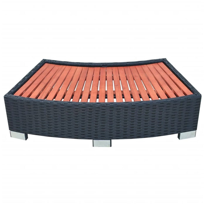 Spa Step Poly Rattan 92x45x25 Cm Black Axibb