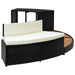 Spa Surround Black Poly Rattan and Acacia Wood Tobbkx