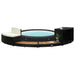 Spa Surround Black Poly Rattan and Acacia Wood Tobbkx