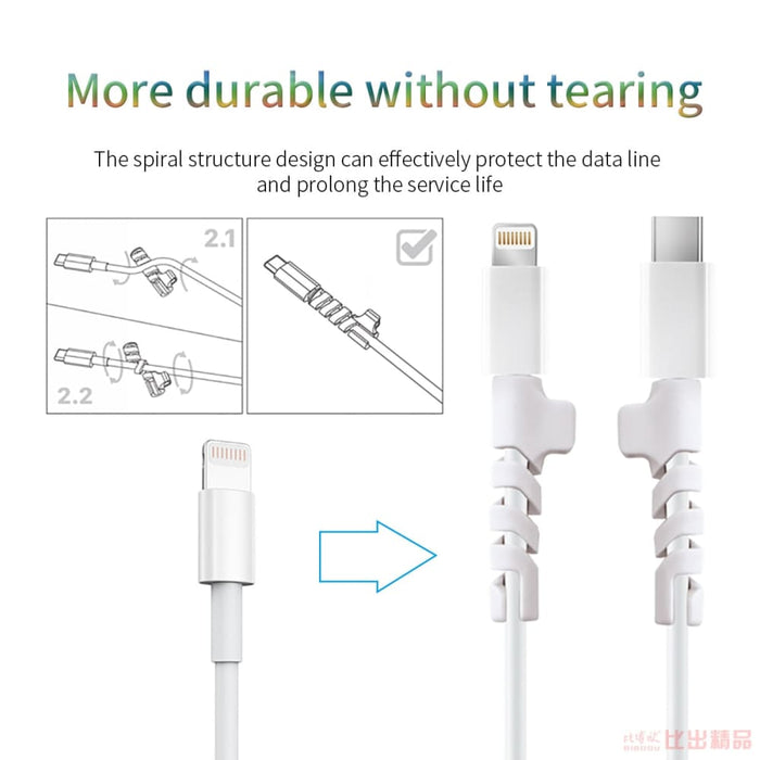 Spiral Data Cable Protective Cover for Apple Huawei Vivo