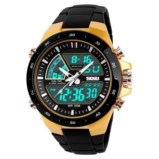 Men Sport Watch Dual Display Quartz 5bar Waterproof Watches